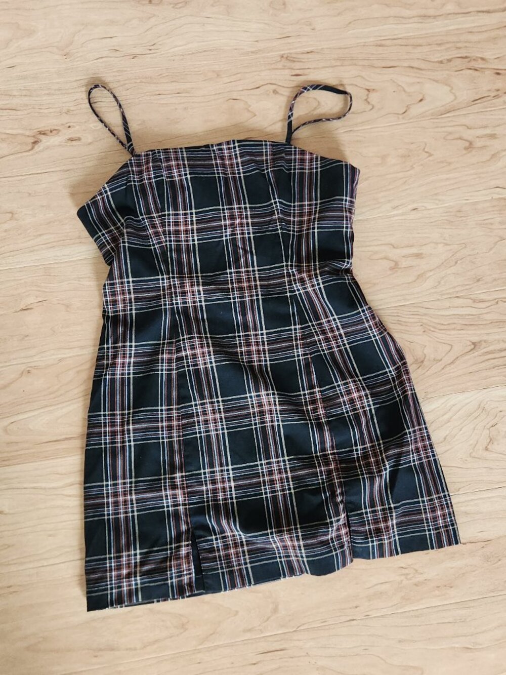 Forever 21 Brown Plaid Mini Lined Dress Size M